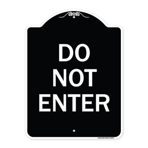 Parking Lot Do Not Enter Heavy-Gauge Aluminum Architectural Sign, 24" x 18", BW-1824-23429